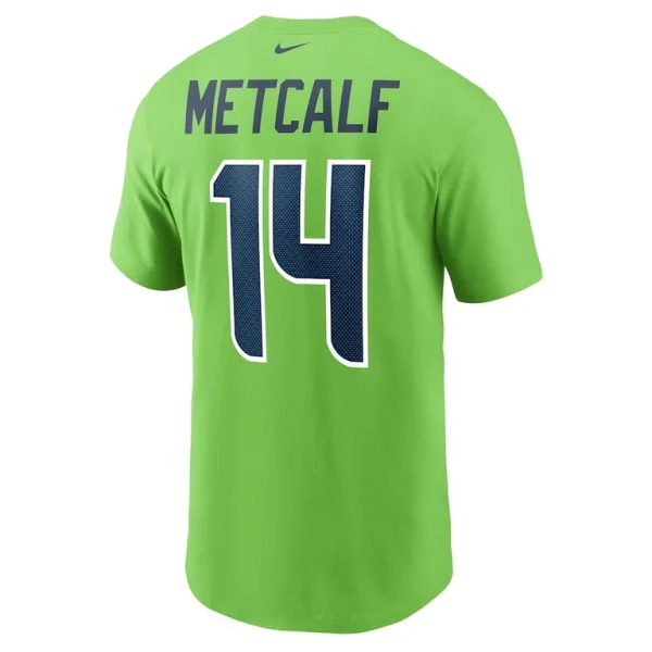 Dk metcalf seattle seahawks nike name number t shirt Neon green L