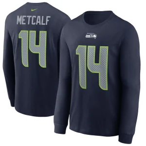 Dk metcalf seattle seahawks nike player name number long sleeve t shirt Navy