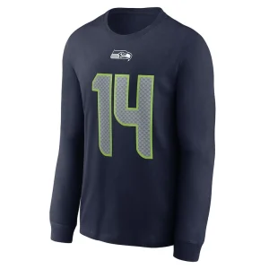 Dk metcalf seattle seahawks nike player name number long sleeve t shirt Navy M