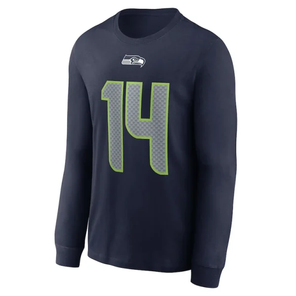 Dk metcalf seattle seahawks nike player name number long sleeve t shirt Navy M