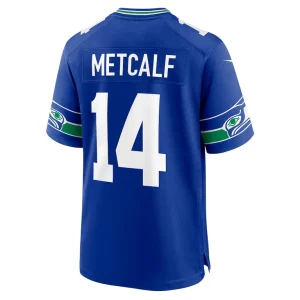 Dk metcalf seattle seahawks nike throwback player game jersey Royal L