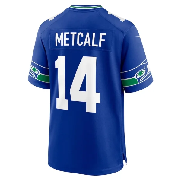 Dk metcalf seattle seahawks nike throwback player game jersey Royal L
