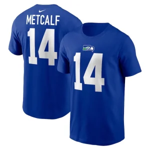 Dk metcalf seattle seahawks nike throwback player name number t shirt Royal