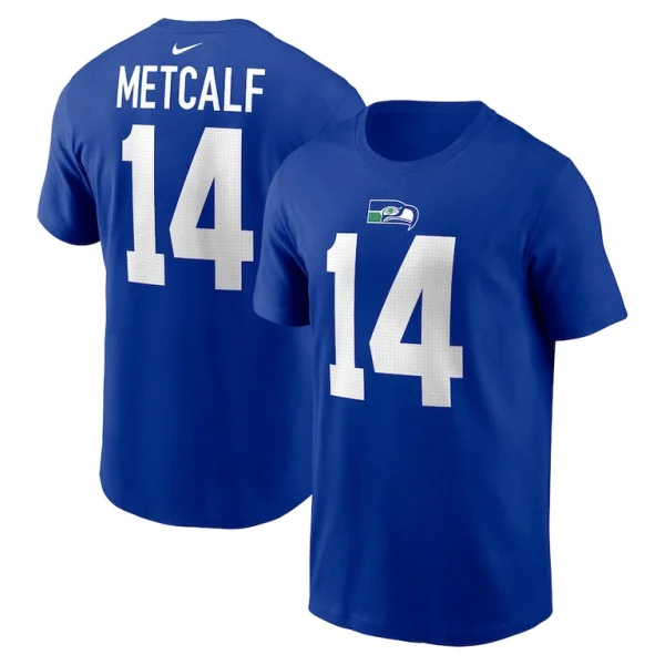 Dk metcalf seattle seahawks nike throwback player name number t shirt Royal