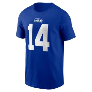 Dk metcalf seattle seahawks nike throwback player name number t shirt Royal M