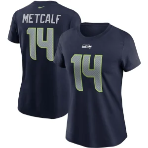 Dk metcalf seattle seahawks nike womens name number t shirt College navy