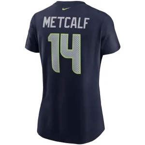Dk metcalf seattle seahawks nike womens name number t shirt College navy L