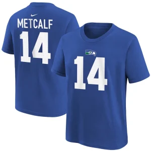 Dk metcalf seattle seahawks nike youth player name number t shirt Royal