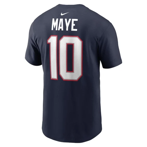 Drake maye new england patriots nike 2024 nfl draft first round pick name number t shirt Navy L