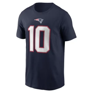 Drake maye new england patriots nike 2024 nfl draft first round pick name number t shirt Navy M