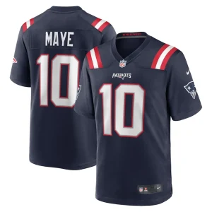 Drake maye new england patriots nike player game jersey Navy