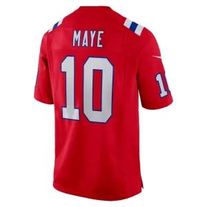 Drake maye new england patriots nike player game jersey Red L