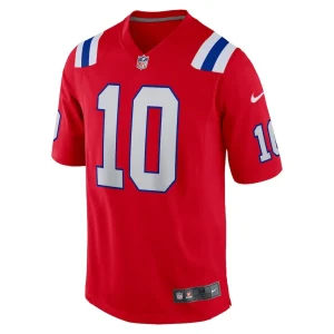 Drake maye new england patriots nike player game jersey Red M