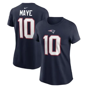 Drake maye new england patriots nike womens name number t shirt Navy