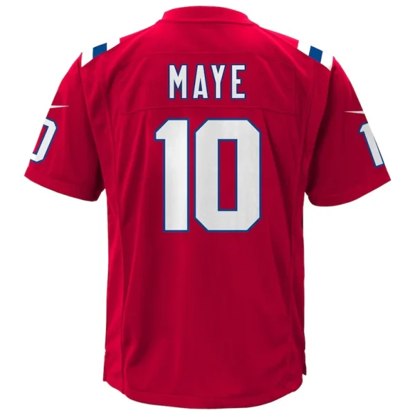 Drake maye new england patriots nike youth alternate game jersey Red Yth L