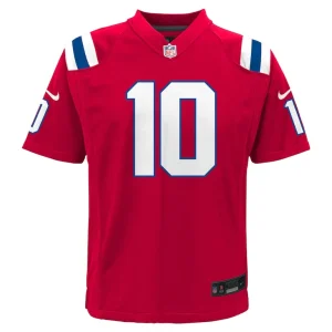 Drake maye new england patriots nike youth alternate game jersey Red Yth M