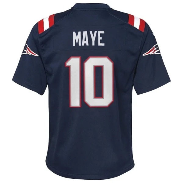Drake maye new england patriots nike youth player game jersey Navy Yth L