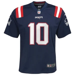 Drake maye new england patriots nike youth player game jersey Navy Yth M