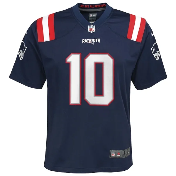 Drake maye new england patriots nike youth player game jersey Navy Yth M