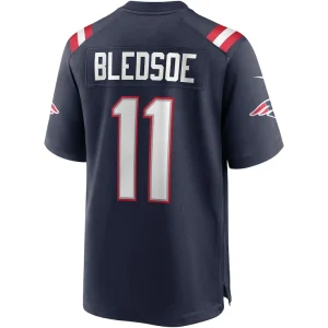 Drew bledsoe new england patriots nike game retired player jersey Navy L