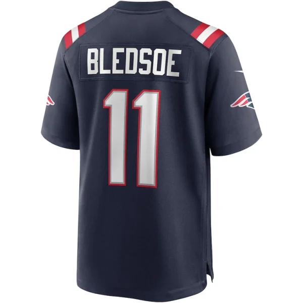 Drew bledsoe new england patriots nike game retired player jersey Navy L