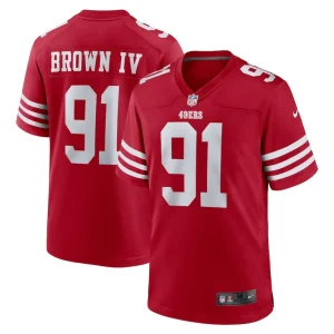 Earnest brown iv san francisco 49ers nike team game jersey Scarlet