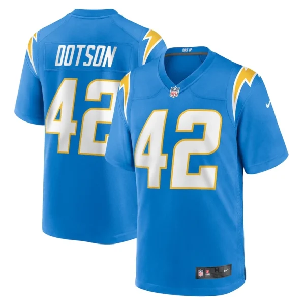 Elijah dotson los angeles chargers nike team game jersey Powder blue