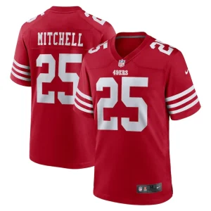 Elijah mitchell san francisco 49ers nike team player game jersey Scarlet