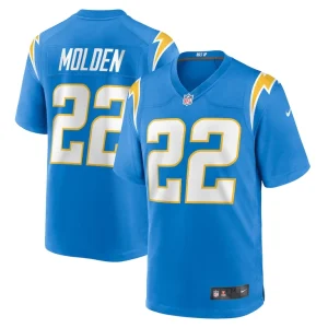 Elijah molden los angeles chargers nike team game jersey Powder blue