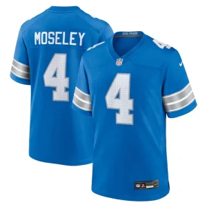 Emmanuel moseley detroit lions nike team game jersey Blue