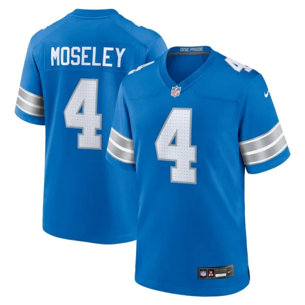 Emmanuel moseley detroit lions nike team game jersey Blue
