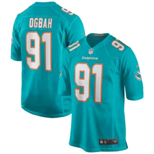 Emmanuel ogbah miami dolphins nike game jersey Aqua