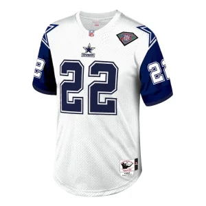 Emmitt smith dallas cowboys 1996 mitchell ness authentic throwback retired player jersey White 40