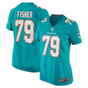 Eric fisher miami dolphins nike womens home game player jersey Aqua