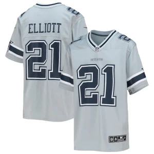 Ezekiel elliott dallas cowboys nike youth inverted team game jersey Silver