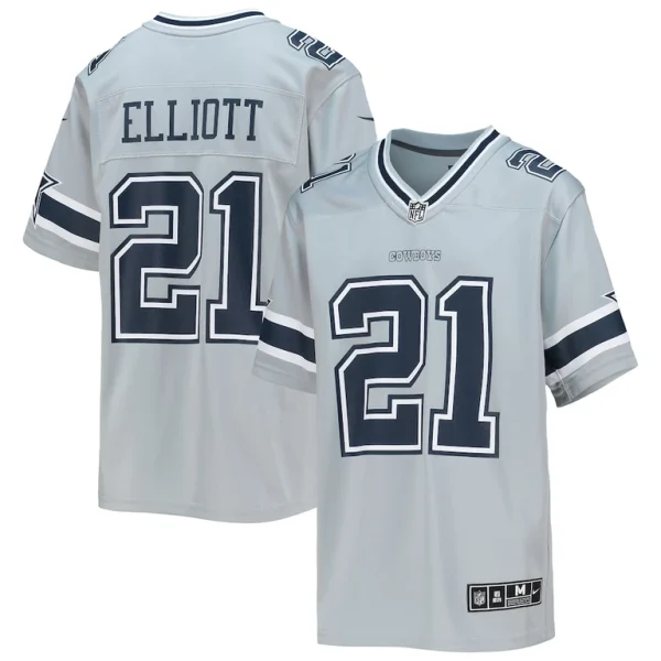 Ezekiel elliott dallas cowboys nike youth inverted team game jersey Silver