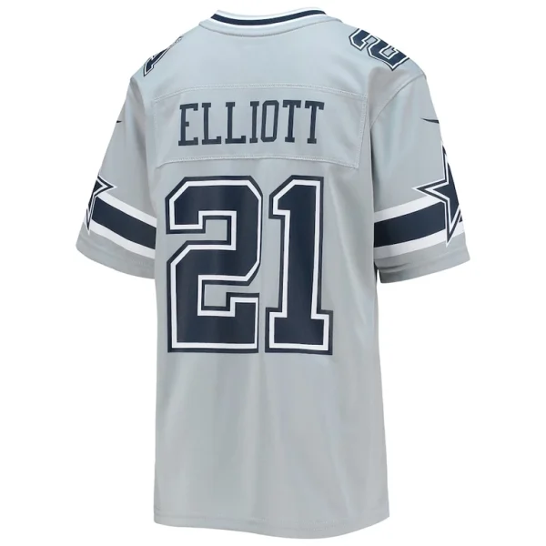 Ezekiel elliott dallas cowboys nike youth inverted team game jersey Silver Yth L