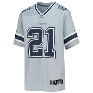 Ezekiel elliott dallas cowboys nike youth inverted team game jersey Silver Yth M