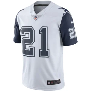 Ezekiel elliott nike dallas cowboys color rush vapor limited jersey White M