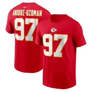 Felix anudike uzomah kansas city chiefs nike player name number t shirt Red