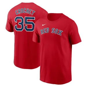 Garrett crochet boston red sox nike fuse name number t shirt Red
