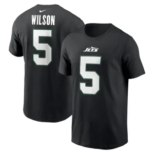 Garrett wilson new york jets nike name number t shirt Black