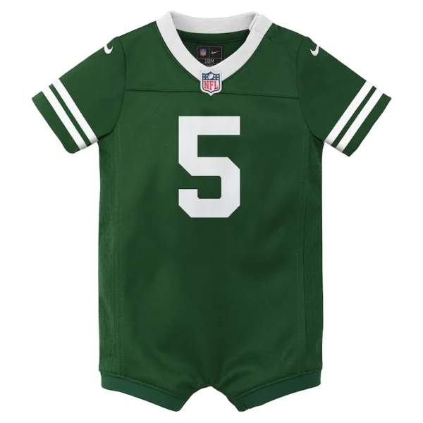 Garrett wilson new york jets nike newborn infant game romper jersey Legacy green 3 6 MO