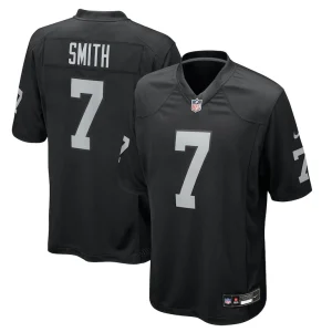 Geno smith las vegas raiders nike game player jersey Black