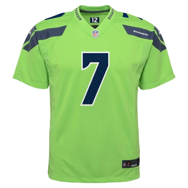 Geno smith seattle seahawks nike youth alternate player game jersey Neon green Yth M