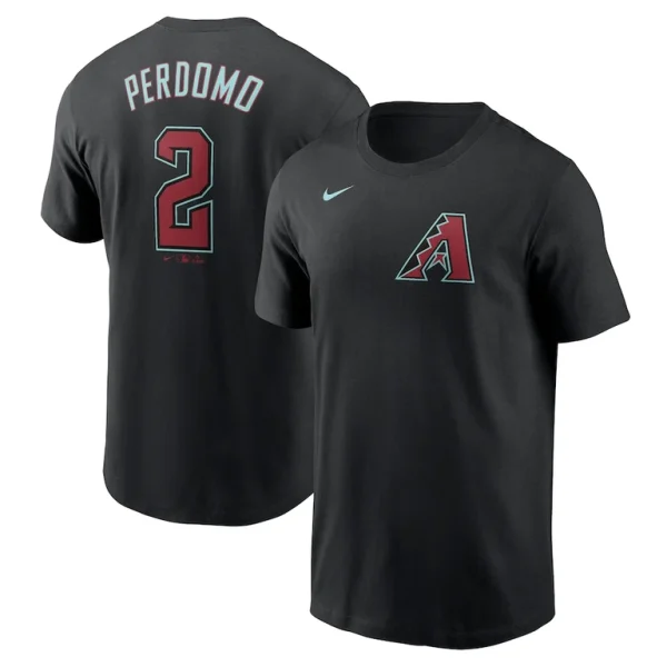 Geraldo perdomo arizona diamondbacks nike 2024 fuse name number t shirt Black