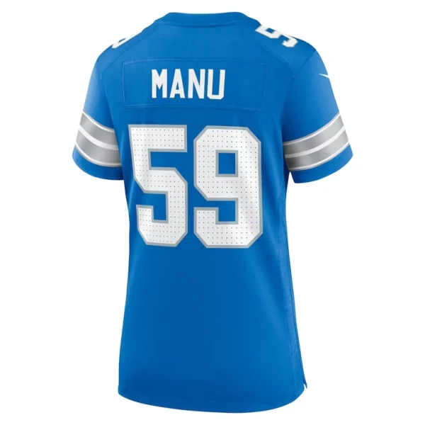 Giovanni manu detroit lions nike womens team game jersey Blue L