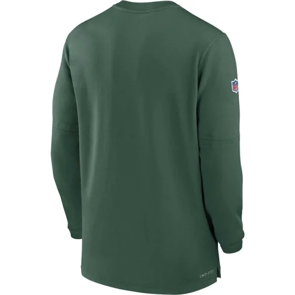 Green bay packers nike 2023 sideline performance long sleeve tri blend quarter zip top Green L