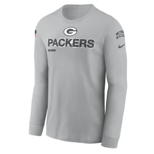 Green bay packers nike 2024 salute to service long sleeve t shirt Gray M