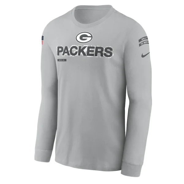 Green bay packers nike 2024 salute to service long sleeve t shirt Gray M